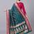 Teal color silk blend zaro woven work sarees
