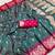 Teal color silk blend zaro woven work sarees