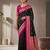 Black color silk blend zari woven weaving sarees