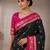 Black color silk blend zari woven weaving sarees