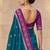 Teal color silk blend zari woven weaving sarees