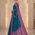 Teal color silk blend zari woven weaving sarees