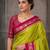 Parrot green color silk blend zari woven weaving sarees