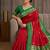 Red  color silk blend zari woven weaving sarees