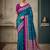 Sky blue  color silk blend zari woven weaving sarees