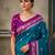Sky blue  color silk blend zari woven weaving sarees