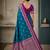 Sky blue  color silk blend zari woven weaving sarees