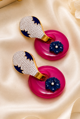 American Diamond Pave Donut Hoop Earrings 2