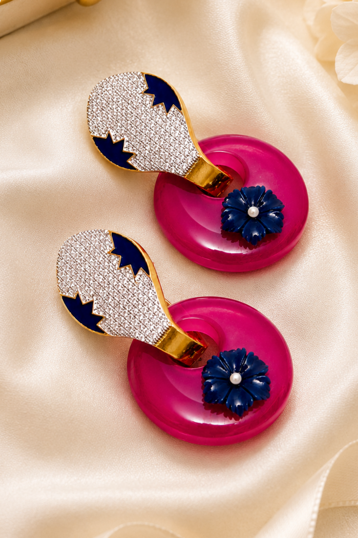 American Diamond Pave Donut Hoop Earrings