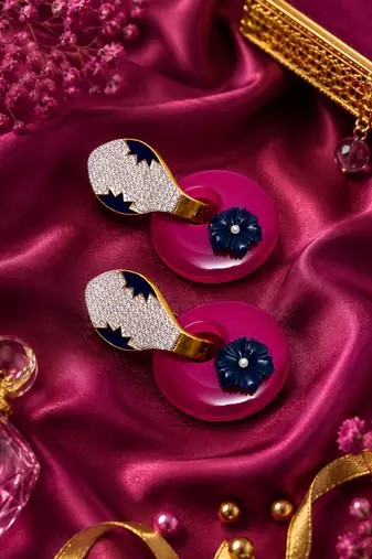 American Diamond Pave Donut Hoop Earrings