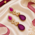 American Diamond Pink Pave Teardrop Statement Earrings