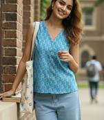 	Turquoise blue regular top