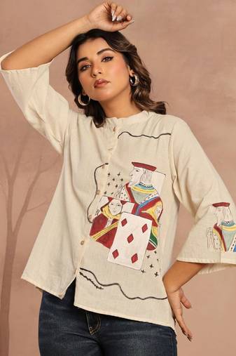 Off White printed regular top
