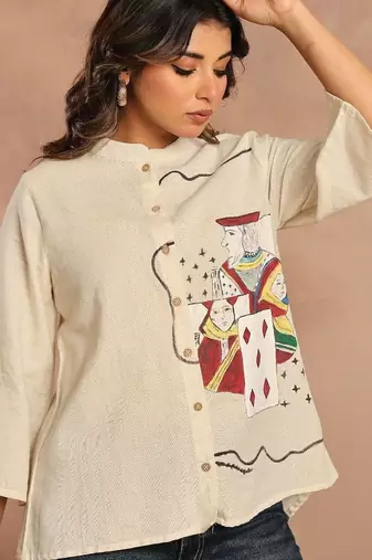 Off White printed regular top