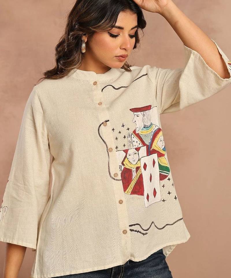 Off White printed regular top