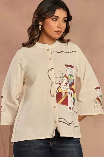Off White printed regular top