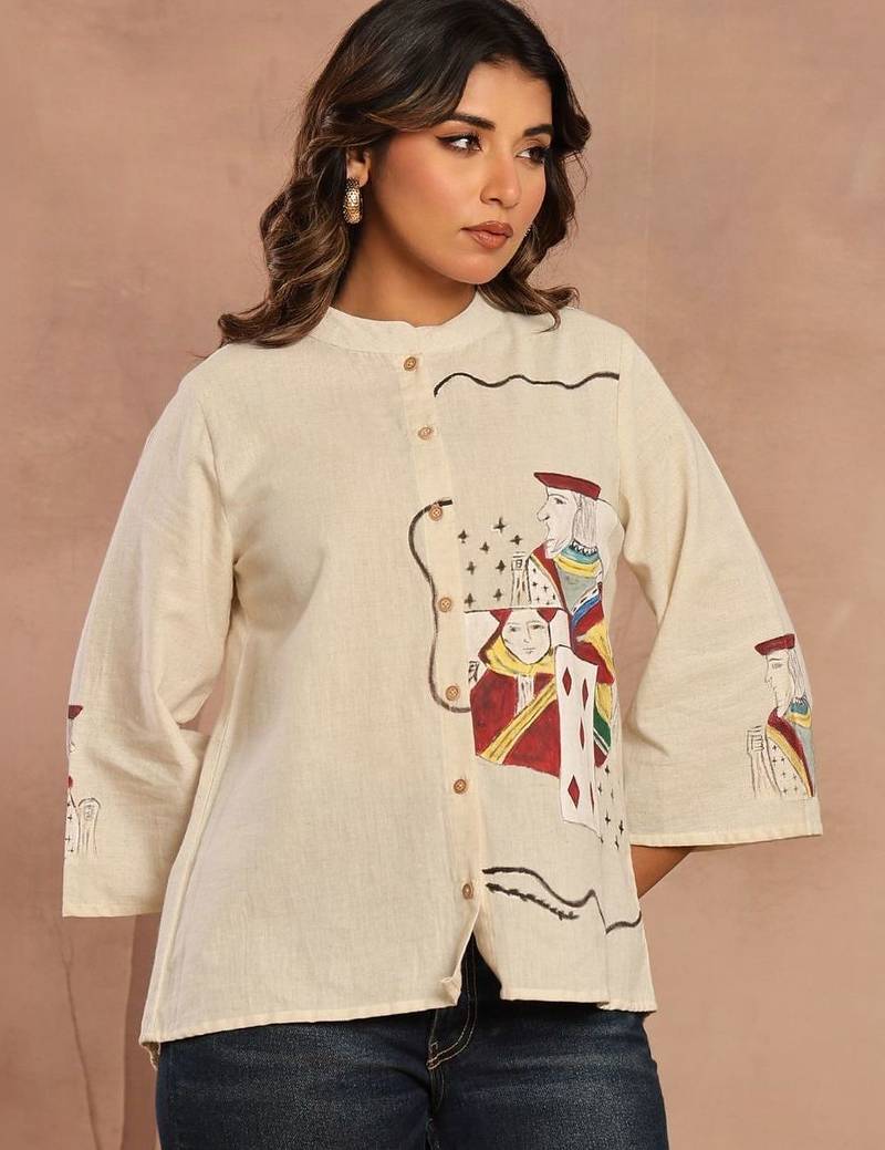 Off White printed regular top