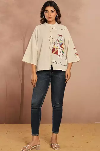 Off White printed regular top