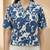 Floral Print Indigo Satin Shirt Style Top