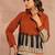 Rust Regular tops Graphic Print Shirt Collar, long