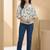 White Regular tops Ethnic Motifs Print Round Neck