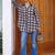 Geometric Print Cotton Shirt Style Top