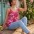 Floral Print Cotton Peplum Top