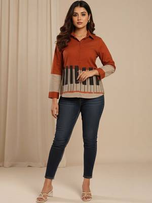Colourblocked Shirt Style Top 2