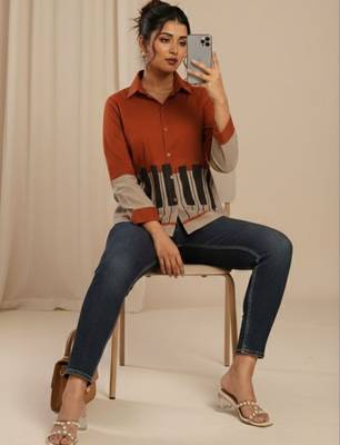 Colourblocked Shirt Style Top 5