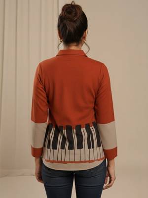 Colourblocked Shirt Style Top 7