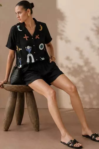 Print Shirt Style Top