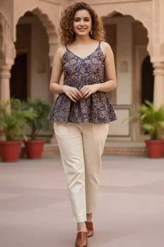 Floral Print Cotton Top
