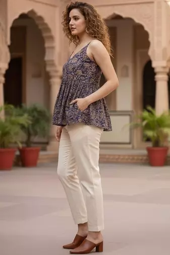 Floral Print Cotton Top