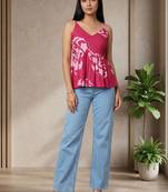 Floral Print Cotton Peplum Top
