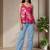 Floral Print Cotton Peplum Top