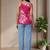 Floral Print Cotton Peplum Top