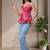 Floral Print Cotton Peplum Top