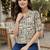 Floral Print Tropical Satin Shirt Style Top