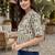 Floral Print Tropical Satin Shirt Style Top