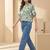 Floral Print Tropical Satin Shirt Style Top