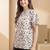 Print Flared Sleeve Satin Blend Top