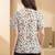 Print Flared Sleeve Satin Blend Top