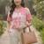 Floral Print Satin Shirt Style Top