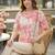 Floral Print Satin Shirt Style Top