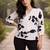 Floral Print Mandarin Collar Puff Sleeve Top