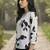 Floral Print Mandarin Collar Puff Sleeve Top