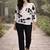 Floral Print Mandarin Collar Puff Sleeve Top