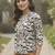 Print Bishop Sleeves Satin Blend Top