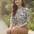 Print Bishop Sleeves Satin Blend Top