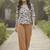 Print Bishop Sleeves Satin Blend Top